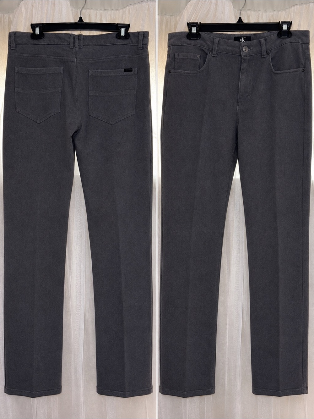 Calvin Klein Men's Straight Jeans in Charcoal Gray